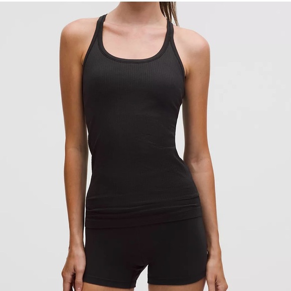 💠 Lululemon Ebb to Street Tank Top Light Support B/C Cup Size 10 Black - Picture 1 of 10